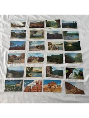 Vintage Scenic Postcards Lot - National Parks, Mountains, Lakes, Covered Bridges